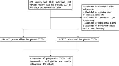 Impact of type 2 diabetes mellitus on the prognosis of patients with hepatocellular carcinoma after laparoscopic liver resection: A multicenter retrospective study